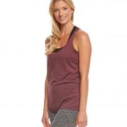 CLOTHING Bella + Canvas Triblend Racerback Workout Tank Top Maroon Triblend