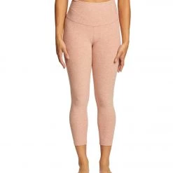 NEW ARRIVALS Beyond Yoga Spacedye High Waisted Yoga Capris Rainwash Pink Shell