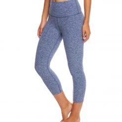 NEW ARRIVALS Beyond Yoga Spacedye High Waisted Yoga Capris White/Valor Navy
