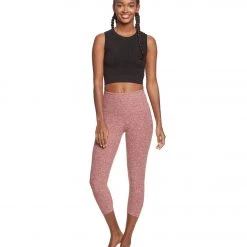 Beyond Yoga Spacedye High Waisted Yoga Capris White/Spiced Cider