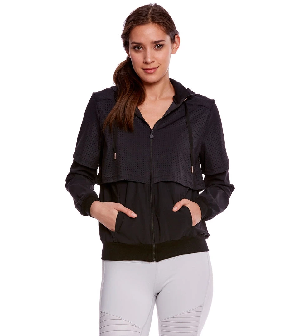 Beyond Yoga Picture Perforated After Workout Jacket Black CLOTHING 9 Beyond Yoga Picture Perforated After Workout Jacket Black CLOTHING