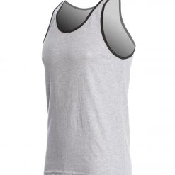 Bella + Canvas Men's Jersey Tank Athletic Heather/Black CLOTHING