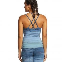 Hard Tail Double Cross Support Tank Blue Rainbow Horizon CLOTHING