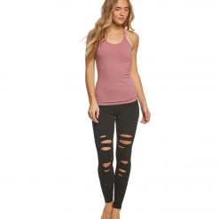 CLOTHING Hard Tail Double Cross Support Tank Dusty Rose