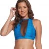 CLOTHING Onzie Briana Yoga Sports Bra Indian Blue Venom/Black Mesh