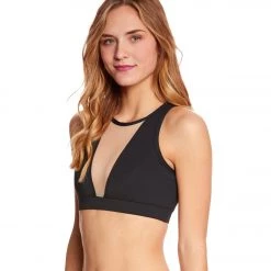 Onzie Briana Yoga Sports Bra Black/Nude Mesh
