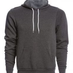 Bella + Canvas Men's Poly-Cotton Fleece Pullover Hoodie Dark Grey Heather CLOTHING