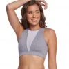 Onzie Briana Yoga Sports Bra Stone Heather/White Mesh