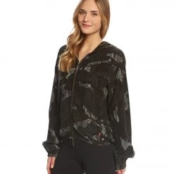 Hard Tail Zip Hoodie Camo Print Olive