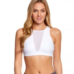 Onzie Briana Yoga Sports Bra White/white Mesh CLOTHING