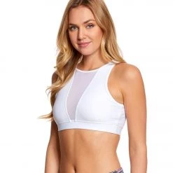 Onzie Briana Yoga Sports Bra White/white Mesh CLOTHING