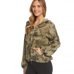 Hard Tail Zip Hoodie Camo Print Sand CLOTHING