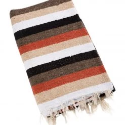 Native Yoga Natural Two Color Extra Fancy Diamond Yoga Blanket Natural Rust YOGA MATS & PROPS