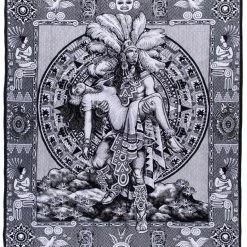 Native Yoga Mayan Calendar Blanket Black/White YOGA MATS & PROPS