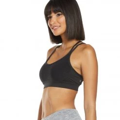 Manduka Cross Strap Yoga Bra Black Diamond Mesh