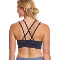 Manduka Cross Strap Yoga Bra Blue Melange