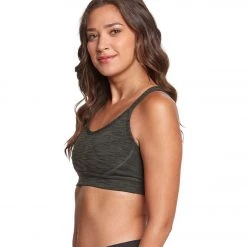 CLOTHING Manduka Cross Strap Yoga Bra Olivine Heather