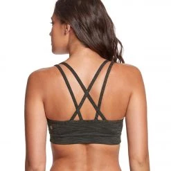 CLOTHING Manduka Cross Strap Yoga Bra Olivine Heather