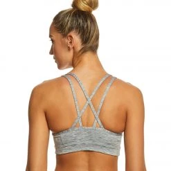 Manduka Cross Strap Yoga Bra Feather Grey Melange CLOTHING