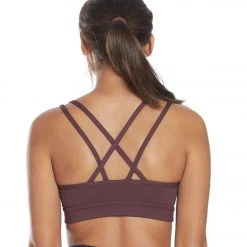 CLOTHING Manduka Cross Strap Yoga Bra Dark Chestnut