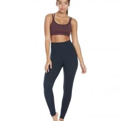 CLOTHING Manduka Cross Strap Yoga Bra Dark Chestnut