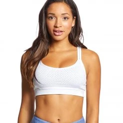 CLOTHING Manduka Cross Strap Yoga Bra Pure White
