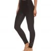 Beyond Yoga Knit Down High Waisted 7/8 Yoga Leggings Jet Black CLOTHING