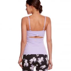 Beyond Yoga Kate Spade Cinched Back Bow Yoga Tank Top Lilac Charm