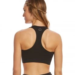 Beyond Yoga Wide Band Stacked Yoga Sports Bra Jet Black CLOTHING