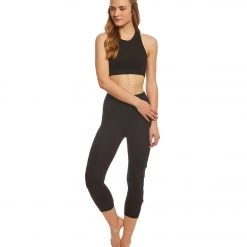 Beyond Yoga Wide Band Stacked Yoga Sports Bra Jet Black CLOTHING