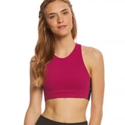 Beyond Yoga Wide Band Stacked Yoga Sports Bra Plumberry