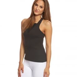 Beyond Yoga Wide Band Stacked Yoga Tank Top Jet Black CLOTHING