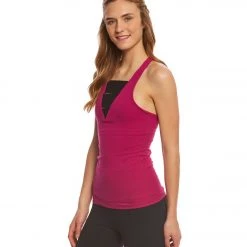 Beyond Yoga Wide Band Stacked Yoga Tank Top Plumberry