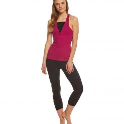 Beyond Yoga Wide Band Stacked Yoga Tank Top Plumberry