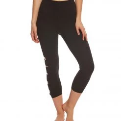 Beyond Yoga Wide Band Stacked Yoga Capris Jet Black 9 Beyond Yoga Wide Band Stacked Yoga Capris Jet Black