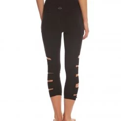 Beyond Yoga Wide Band Stacked Yoga Capris Jet Black 10 Beyond Yoga Wide Band Stacked Yoga Capris Jet Black