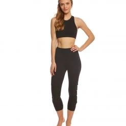 Beyond Yoga Wide Band Stacked Yoga Capris Jet Black 11 Beyond Yoga Wide Band Stacked Yoga Capris Jet Black