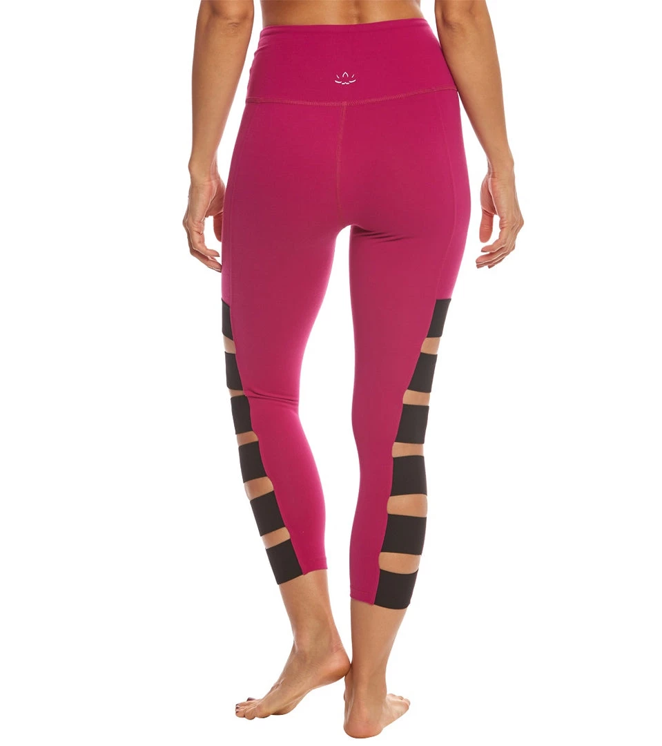 CLOTHING Beyond Yoga Wide Band Stacked Yoga Capris Plumberry 5 CLOTHING Beyond Yoga Wide Band Stacked Yoga Capris Plumberry