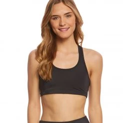 CLOTHING Beyond Yoga Lux Half Moon Yoga Sports Bra Black