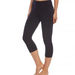 CLOTHING Marika Tummy Control Cotton Yoga Capris Midnight Blue