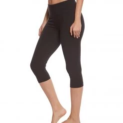 Marika Tummy Control Cotton Yoga Capris Black CLOTHING
