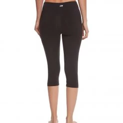 Marika Tummy Control Cotton Yoga Capris Black CLOTHING