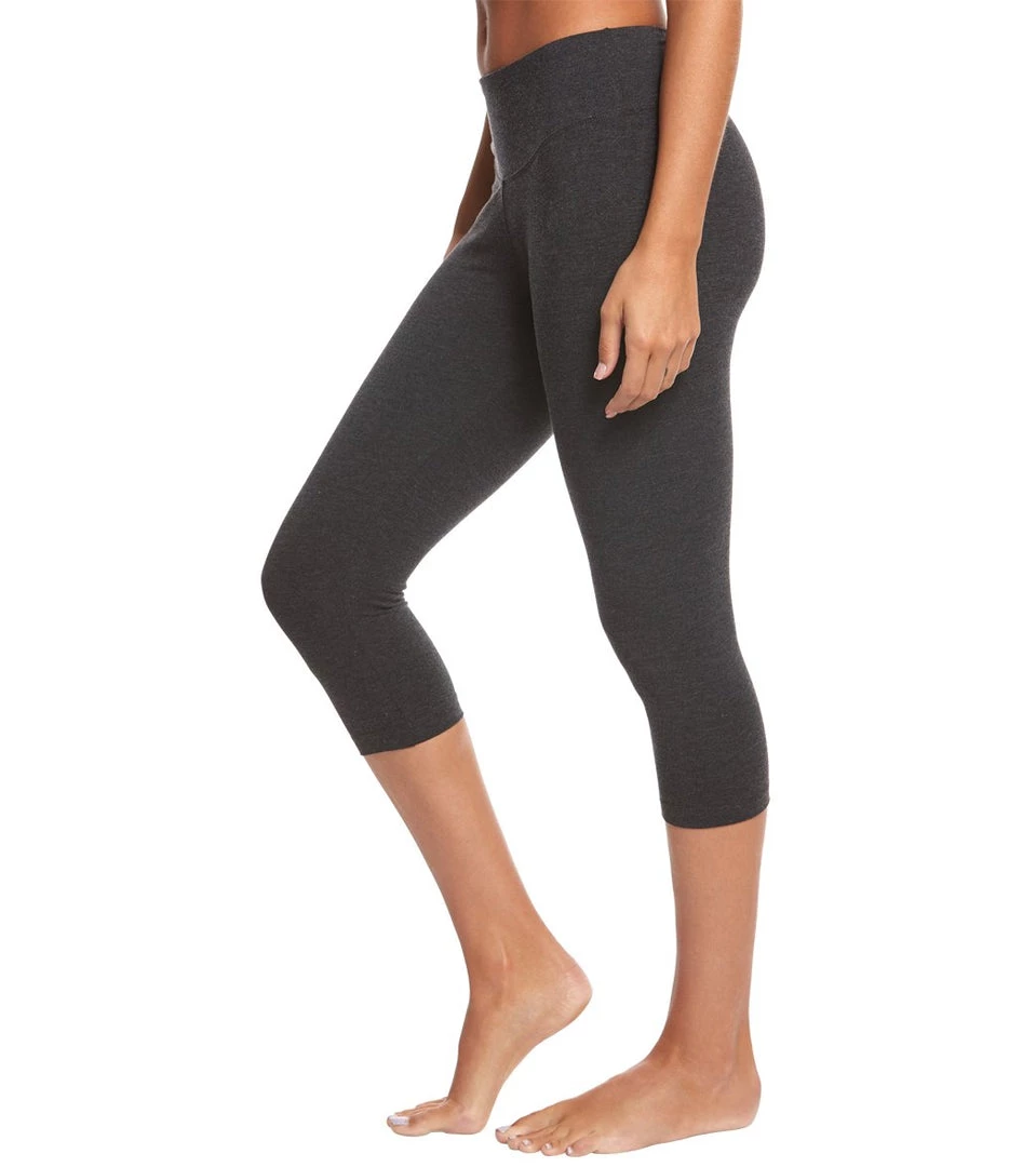 CLOTHING Marika Tummy Control Cotton Yoga Capris Heather Charcoal 4 CLOTHING Marika Tummy Control Cotton Yoga Capris Heather Charcoal