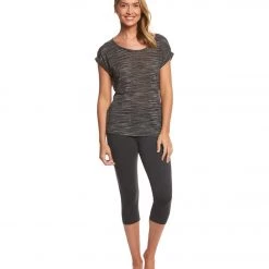 CLOTHING Marika Tummy Control Cotton Yoga Capris Heather Charcoal 11 CLOTHING Marika Tummy Control Cotton Yoga Capris Heather Charcoal