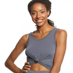 Onzie Knot Yoga Crop Top Slate Grey