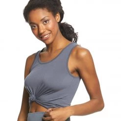 Onzie Knot Yoga Crop Top Slate Grey