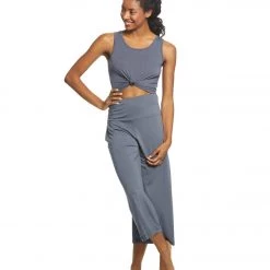 Onzie Knot Yoga Crop Top Slate Grey