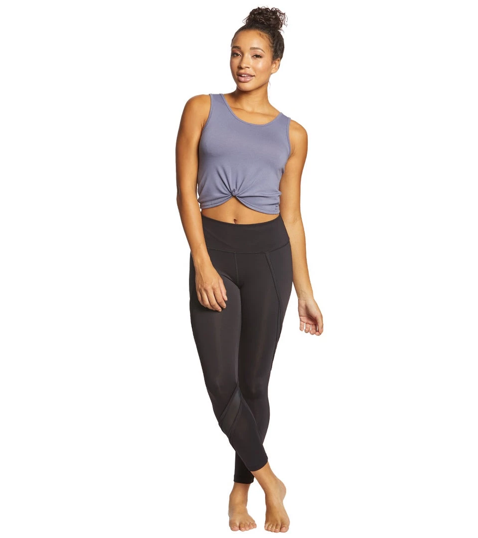 Onzie Knot Yoga Crop Top Slate Blue Women 6 Onzie Knot Yoga Crop Top Slate Blue Women