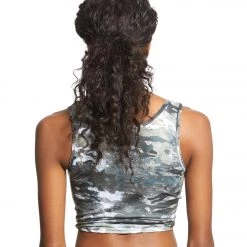 Onzie Knot Yoga Crop Top Marble Camo