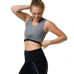 CLOTHING Onzie Knot Yoga Crop Top Heather Grey